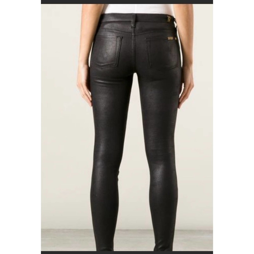 7 for all mankind black crackle coated pants - Picture 2 of 10